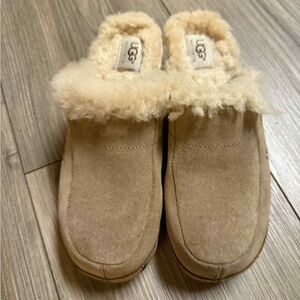 UGG Beige Shearling Clogs
